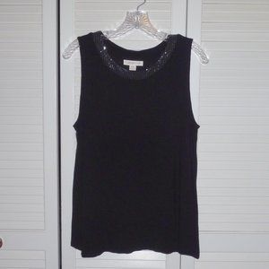 Coldwater Creek elegant black tank sz L